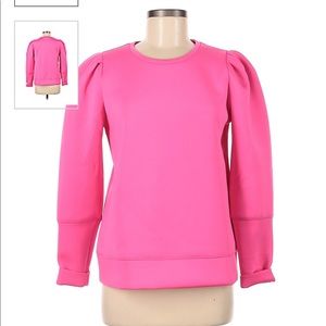 NEW WITHOUT TAGS - STELLA & DOT - Hot Pink Neoprene Puff Sleeve Pullover.